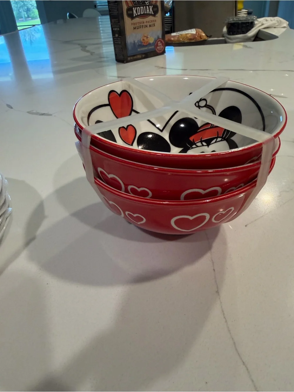 Mickey & Minnie Red Accent Ceramic Bowl Set